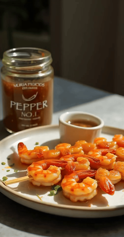 Muria Foods Pepper No. 1 - Spicy Shrimp Skewers